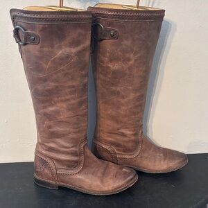 Frye Tall Brown Leather Riding Boots